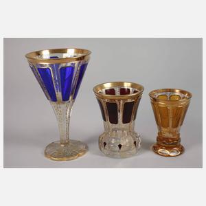 Fünf böhmische Prunkgläser