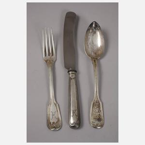 Silber übergroßes Essbesteck Augsburger Faden