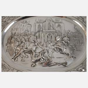 Silber Reliefplatte Historismus