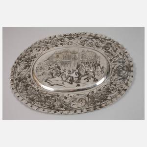 Silber Reliefplatte Historismus