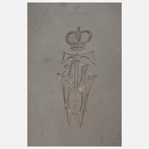 Großes Silbertablett aus Adelsbesitz