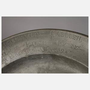 Gesellen-Zunftteller Zinn