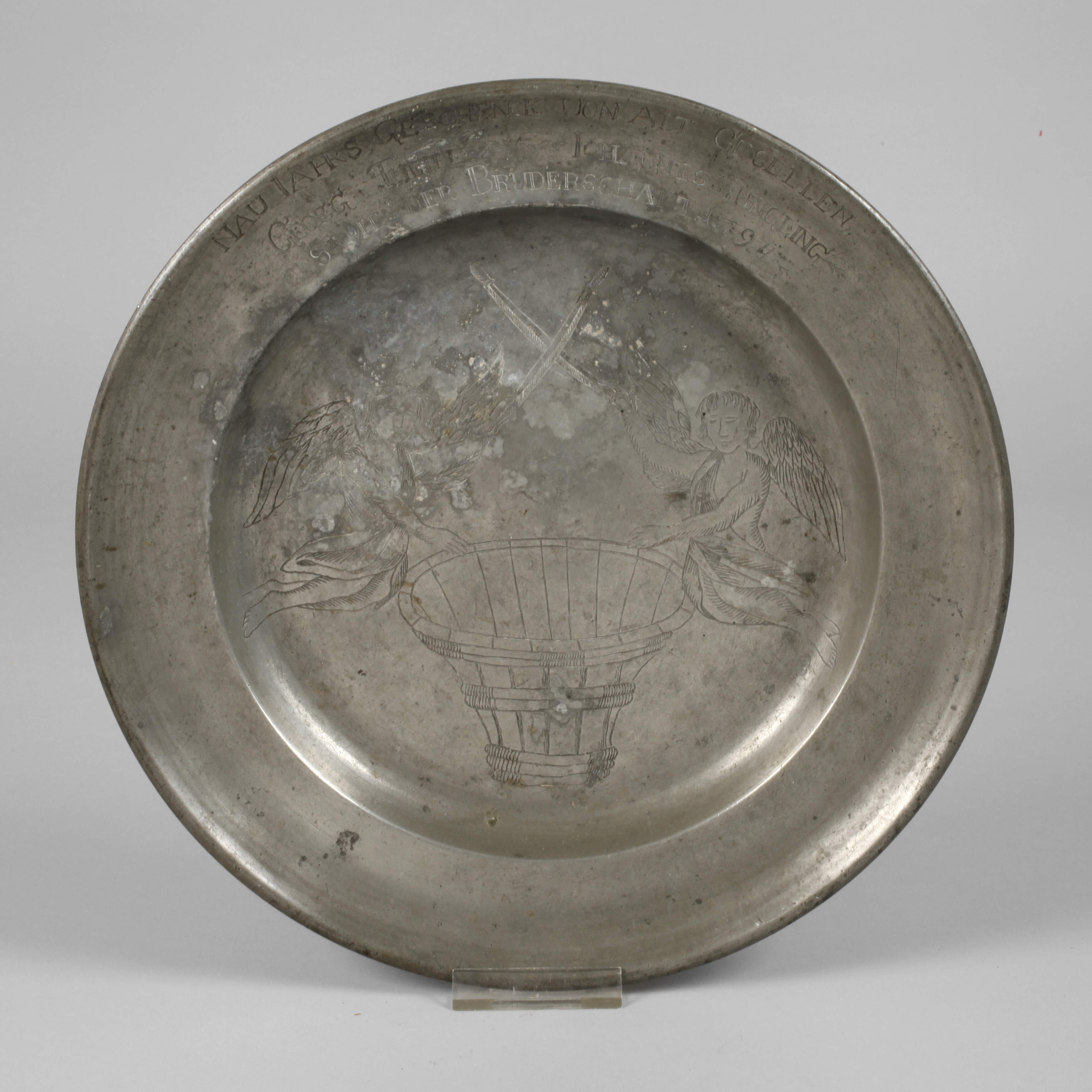 Gesellen-Zunftteller Zinn