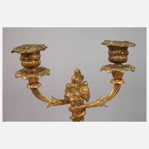 Paar französische Kaminleuchter