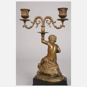 Paar Kaminleuchter mit Putten