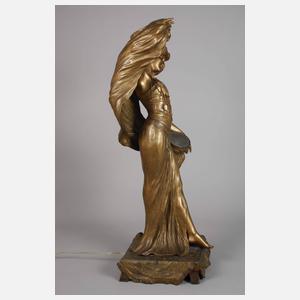 Lucien Chales Alliot, große figürliche Lampe