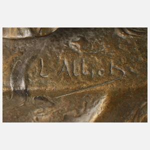 Lucien Chales Alliot, große figürliche Lampe