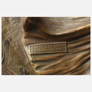 Lucien Chales Alliot, große figürliche Lampe