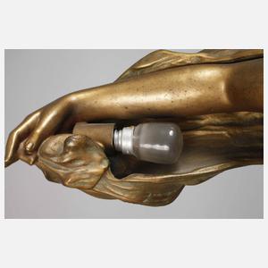 Lucien Chales Alliot, große figürliche Lampe