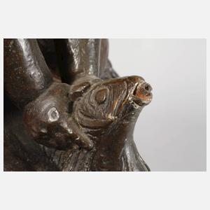 Paul Silvestre, große Brunnenfigur mit Faun