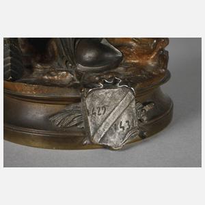 Adrien Etienne Gaudez, Chryselephantin Jeanne d'Arc + Papiere im Expertisenordner