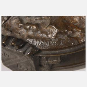 Adrien Etienne Gaudez, Chryselephantin Jeanne d'Arc + Papiere im Expertisenordner