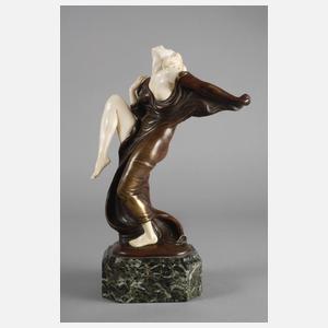 Ernst Seger, Chryselephantin Tänzerin + Papiere im Expertisenordner