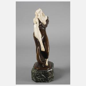 Ernst Seger, Chryselephantin Tänzerin + Papiere im Expertisenordner