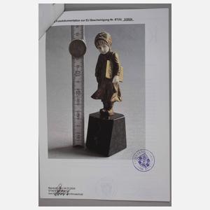 Chryselephantin Holländermädchen + Papiere im Expertisenordner