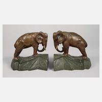 Paar Elefanten als Buchstützen Art déco111