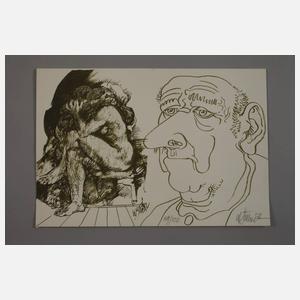 Prof. Willi Sitte, Alter Mann und Liebespaar