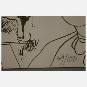 Prof. Willi Sitte, Alter Mann und Liebespaar