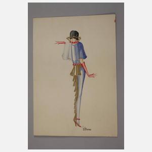 Lilo Conradi, Paar Art déco-Modeentwürfe