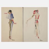 Lilo Conradi, Paar Art déco-Modeentwürfe111