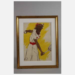 Irena von Rügen, Tennisspielerin bei Rückhandschlag