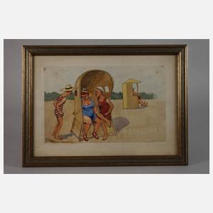 Prof. Fritz Schönpflug, Rendezvous am Strand