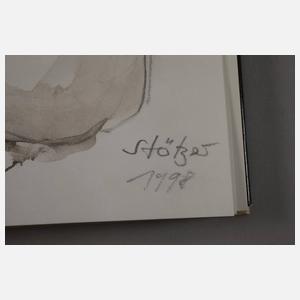 Werner Stötzer, Buch mit aquarellierter Zeichnung
