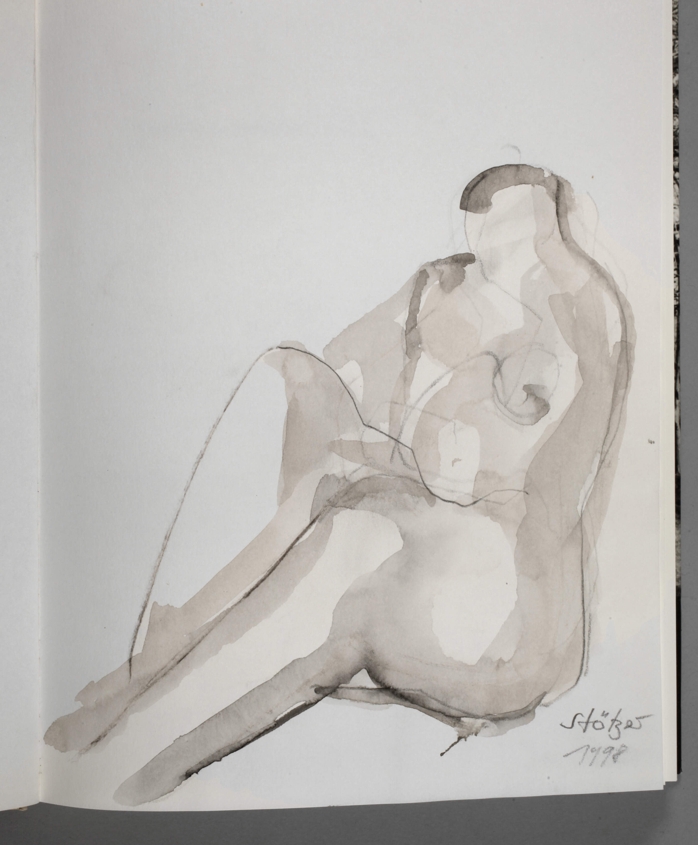 Werner Stötzer, Buch mit aquarellierter Zeichnung