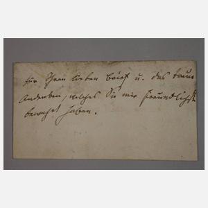 Prof. Ludwig Richter Autograph auf Visitenkarte