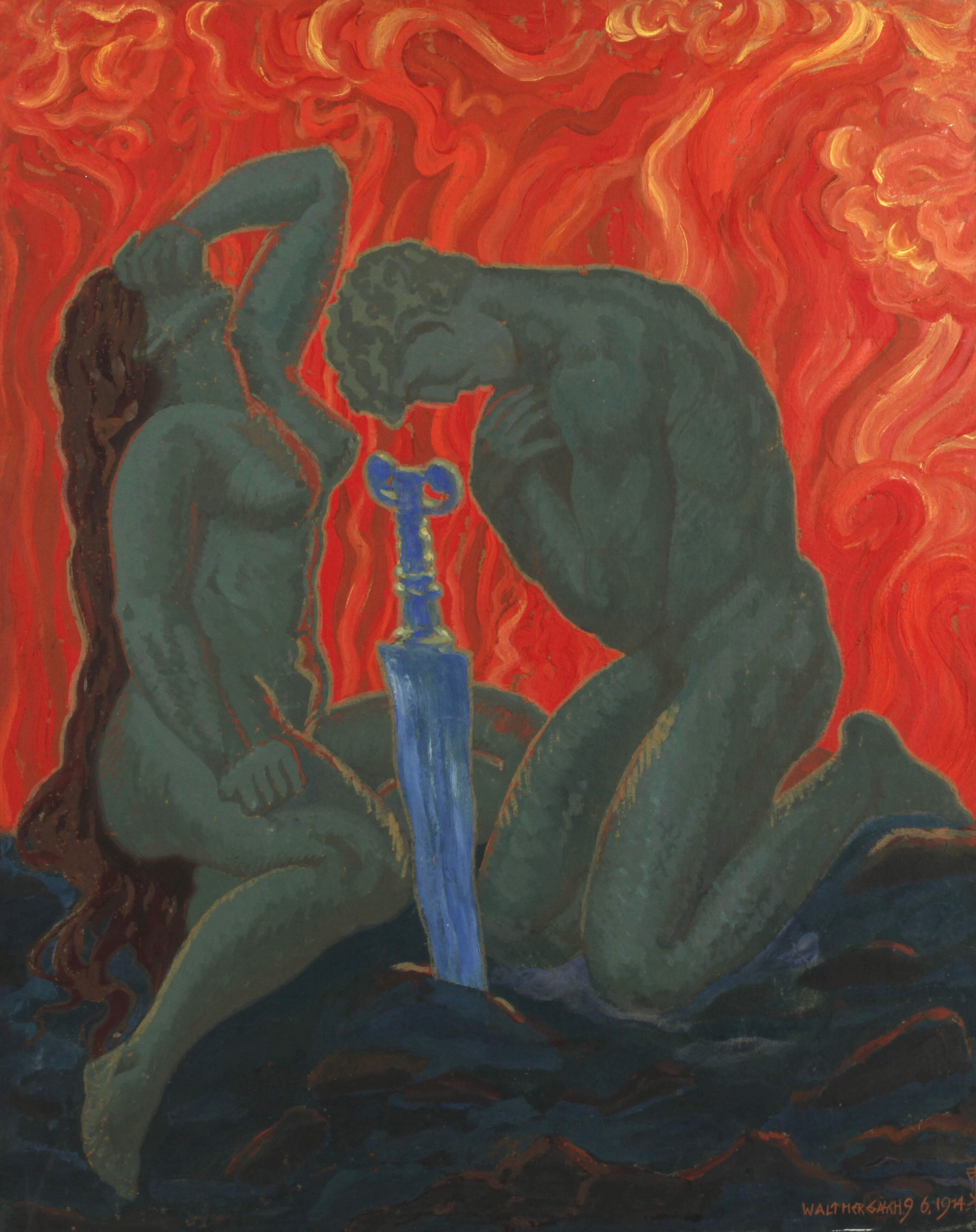 Walther Gasch, "Sigurd und Brunhild vorm Abschied"