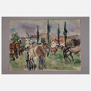 Albert Hennig, Fahrendes Volk mit Pferden