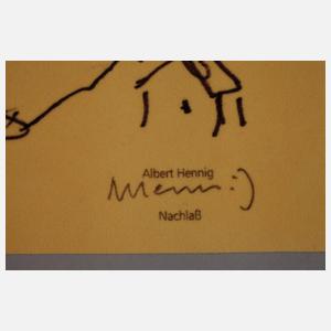 Albert Hennig, Dorflandschaft mit Felsen