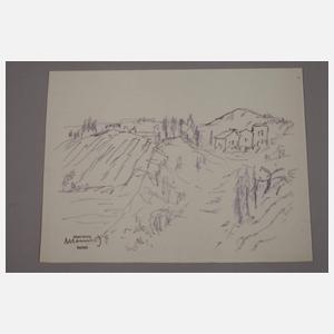 Albert Hennig, Häuser in bergiger Landschaft