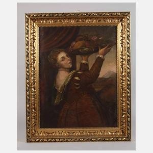 nach Tizian, Mädchen mit Fruchtschale