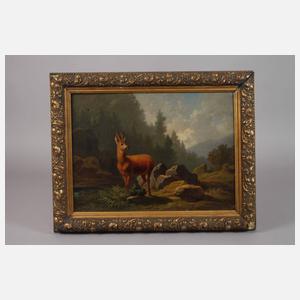 Friedrich Hohe, Rehbock am Waldesrand