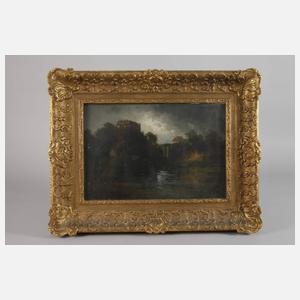 Carl Ernst Morgenstern, attr., Flusslandschaft bei Gewitter