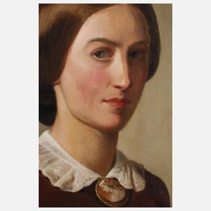 Theodor Weller, Damenportrait Spätbiedermeier