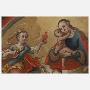 Votivbild mit Maria und Heiliger Katharina