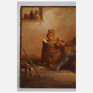 Genremaler, Trinker nach verlorenem Spiel