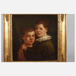 Doppel-Kinderportrait mit Spielgewehr