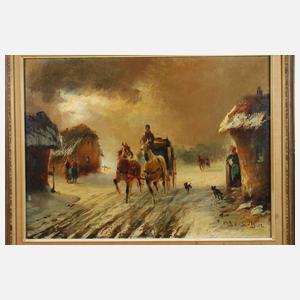 Michael Borbély, Pferdekutsche im Pusztadorf