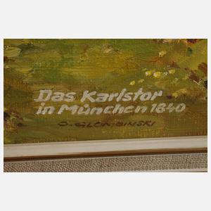 O. Glombinski, "Das Karlstor in München 1840"