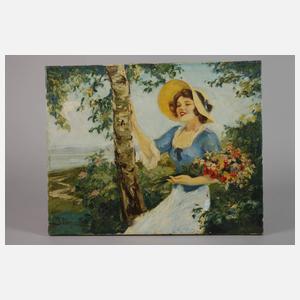 Leopold Illencz, Mädchen unter Birken