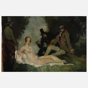 Herbert Lehmann, Damenakt und drei Gentlemen