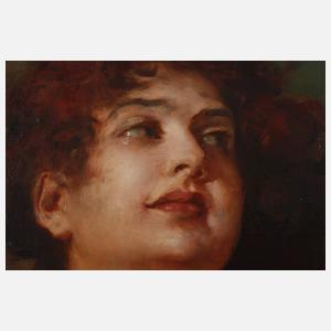 Prof. Leopold Schmutzler, Mädchen im roten Kleid