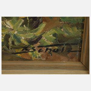 R. Scholz, Feldhase mit Buschwindröschen