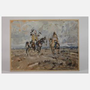 Prof. h.c. Julius Seyler, Indigene zu Pferd in der Prärie