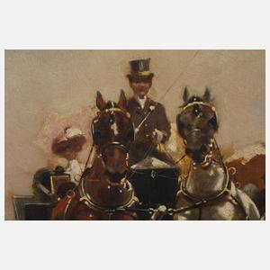 Alfredo Tominz, Pferdedroschken in Sommerlandschaft