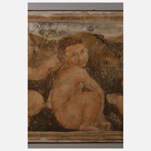 Jugendstil-Fresko, Putten in arkadischer Landschaft