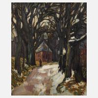 Expressionist, Winterliche Allee mit Kapelle111